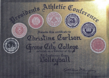 Chris Carlson was an All-Conference volleyball selection in 1990 at Grove City College.