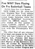 Five WNY Stars Playing On Pro Basketball Teams. October 28, 1954.