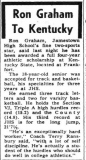 Ron Graham To Kentucky.  June 14, 1966.