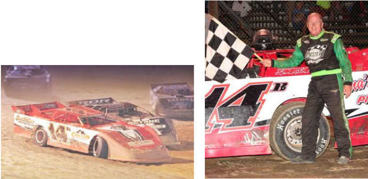 Dick Barton rolls into turn two at Stateline Speedway on Saturday night en route to his 75th victory in the Super Late Model division.