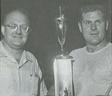 Julian Buesink and Bob Duell, MARC driver, 1961.