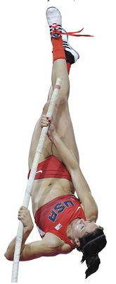 Jenn Suhr vaulting.