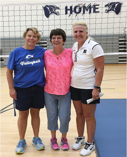 Current Panama volleyball coach Tammy Hosier, left, is pictured with former coach Deb Palmer, center, and Jolene Nagel. 