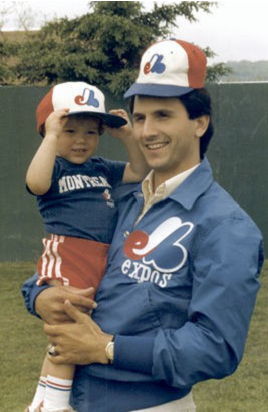 Dan Lunetta holding Drew Bonfiglio.