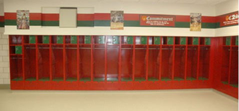 The locker room.