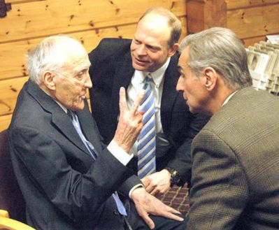 WJTN Radio personality Jim Roselle, left, holds court with Steve Cass, middle, and Robert Daniels.
