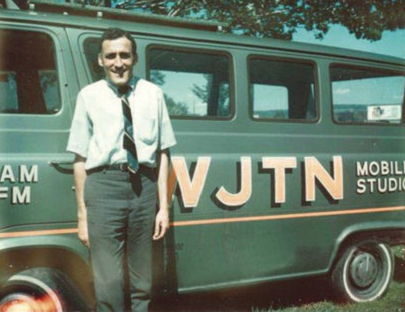 Jim Roselle early on in his 61-year radio career with WJTN.