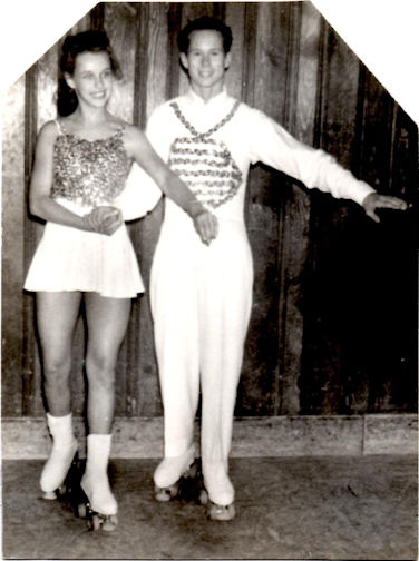 Joel Wilcox and Kathy Kroto on roller skates
