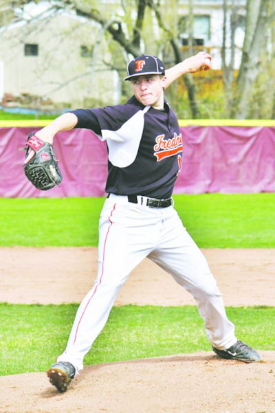 Cameron Voss pitching.