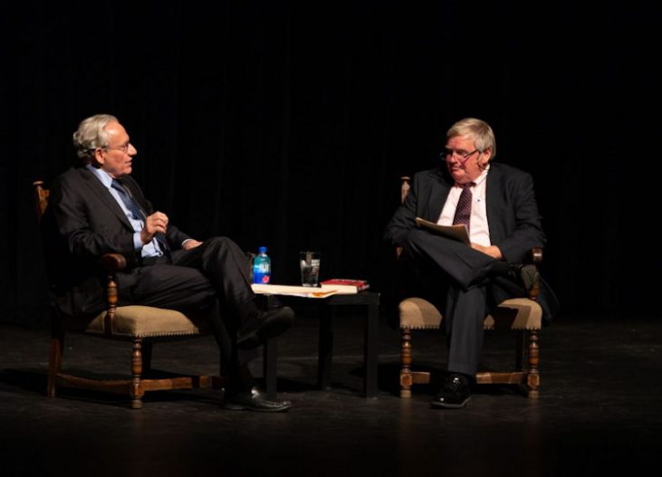 Gregory Peterson is pictured with Bob Woodward 
