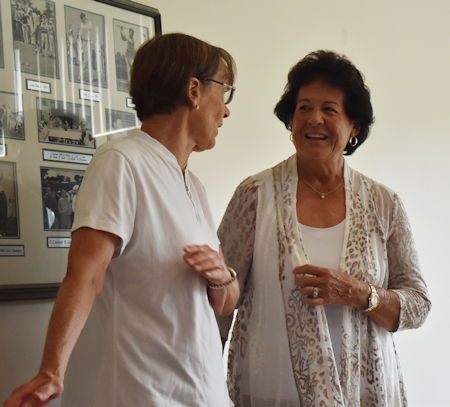 Tara VanDerveer, left, and Nancy Lopez at Chautauqua.