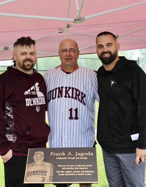 Frank Jagoda, center, poses with his sons Joe and Frank.