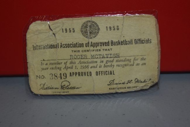 Roger’s 1955-56 IAABO membership card.