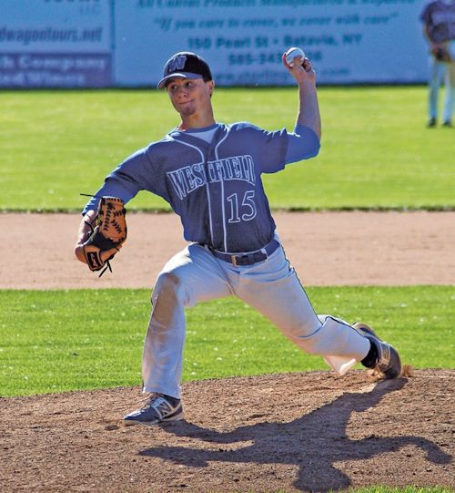 Nolan Hunt delivers a pitch.