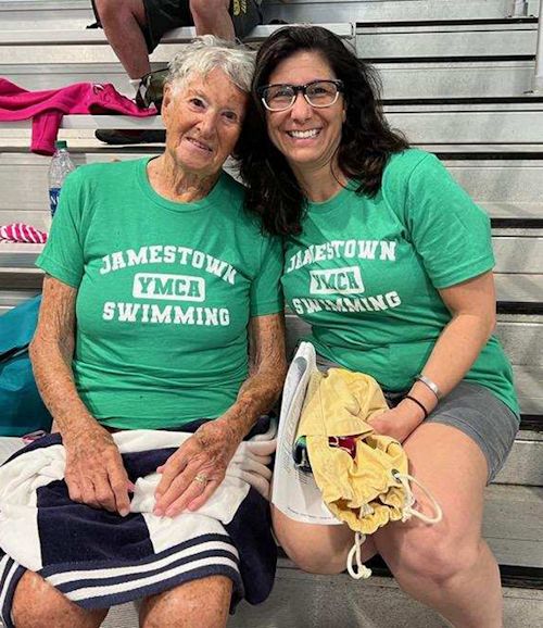 Judy Young, left, and Maria Roehmholdt, her coach.