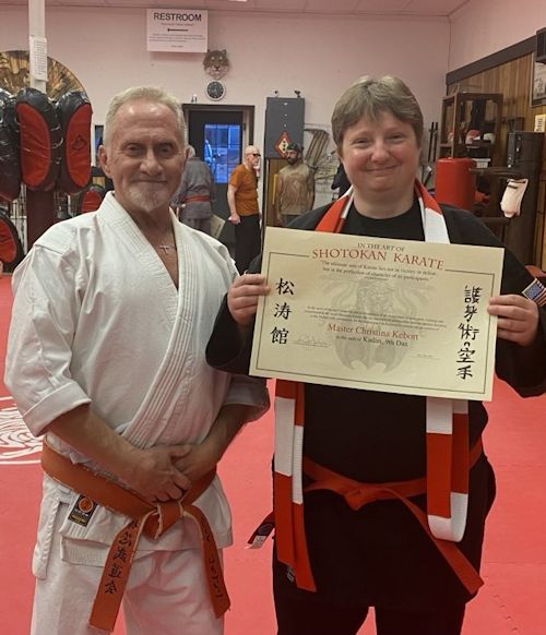 Shotokan Master Rick Johnson amd Christina Kebort.