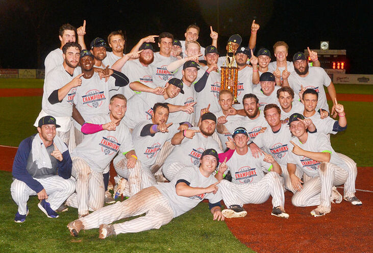 The Jamestown Jammers pose for a team photo.