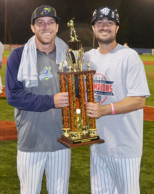 Jamestown Jammers manager Anthony Barone, right and Coach Hayden Carter.