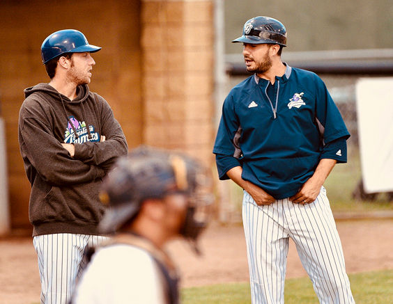 Hayden Carter and Jammers manager Anthony Barone, right.