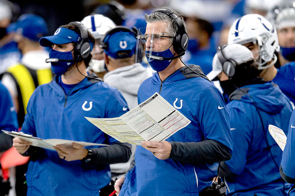 Nick Sirianni, pictured above left next to Indianapolis head coach Frank Reich.