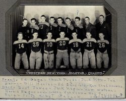 1935 Western New York Amateur Champs football team. Clayt Webeck is in top row, far right 1935 Western New York Amateur Champs football team.
