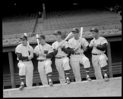 1951 Washington Senators: Irv Noren, Eddie Yost, Pete Runnells, Mickey Vernon, and Mike McCormick. 1951 Washington Senators