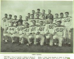 1962 Pine Valley varsity football team. Bob Brown is fourth from left in second row. 1962 Pine Valley varsity football team.