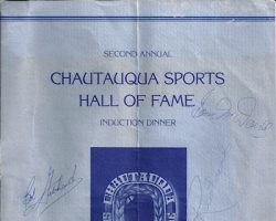 Autograped cover from second Annual CSHOF Induction Banquet. February 7, 1983.