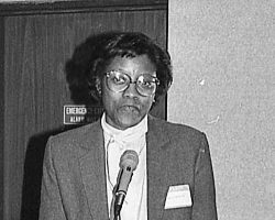 Alyce LeVoie accepting CSHOF induction for her late husband Tony, 1985. Alyce LeVoie accepting CSHOF induction for her late husband Tony, 1985