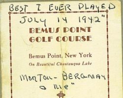 1942 Bemus Point Golf Course scorecard Bemus Point golf 1942 front