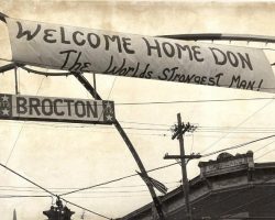 Sign for Brocton, NY parade
