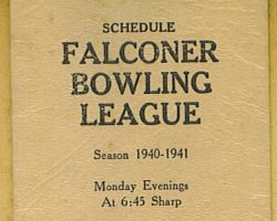 1940 Falconer bowling league schedule Falconer bowling 1940-41
