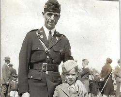 Dr. Harold Blaisdell with his son, William.