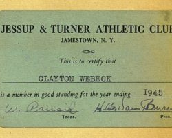Jessup & Turner Athletic Club membership card JTAC 1945