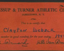 1944 Jessup & Turner Athletic Club membership card JTAC card 1944