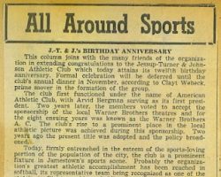 J1941 essup-Turner & Johnson Athletic Club anniversary JTJAC anniversary 1941