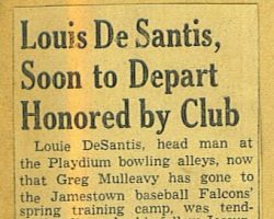 1942 newspaper article about CSHOF inductee Lou DeSantis Lou DeSantis 1942