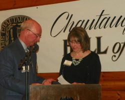 Nancy Nelson accepting for Ramsay Riddell