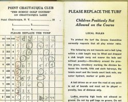 1942 Point Chautauqua scorecard Point Chautauqua golf 1942 inside