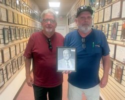 Rob and Steve Loy, grandsons of Frank Hyde, visited the CSHOF on July 12, 2024.