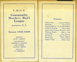 1935-36 YMCA Community Basketball League schedule YMCA basketball 1935-36 p.1