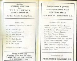 1941 basketball benefit program inside basketball 3-15-41 rosters