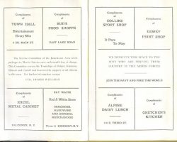 1942 Basketball program page 2 basketball program 3-21-42 p2