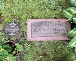 Burial marker of Clayton Webeck, Lake View Cemetery, Jamestown, NY clayt webeck marker