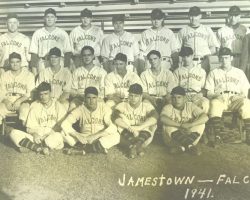 1941 Jamestown Falcons. Johny Newman - top row first player on left, next to owner Harry Bisgier. 1941 Jamestown Falcons