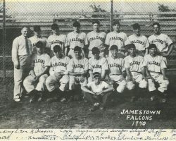 1940 Jamestown Falcons. John Newman is seated first on left. 1940 Jamestown Falcons
