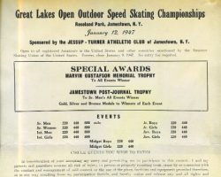 1947 Great Lakes Speed Skating championship entry form speed skating 1-12-47