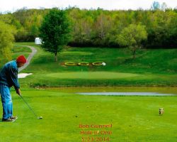Bob Gunnell delivers a hole-in-one. May 23, 2014.