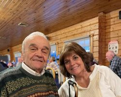 Komo Tane with his daughter, Linda.