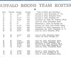 1945 Buffalo Bisons roster. Lyle Parkhurst is a listed pitcher.